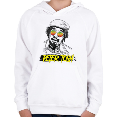 PRINTFASHION Peter Tosh - Reggae - Gyerek kapucnis pulóver - Fehér