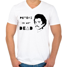 PRINTFASHION Petőfi nem halott - Férfi V-nyakú póló - Fehér