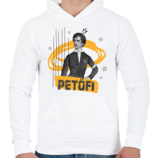 PRINTFASHION Petőfi Sándor - Férfi kapucnis pulóver - Fehér férfi pulóver, kardigán