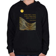 PRINTFASHION Petőfi Sándor - Föltámadott a tenger - Gyerek kapucnis pulóver - Fekete gyerek pulóver, kardigán