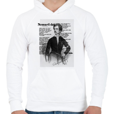 PRINTFASHION Petőfi Sándor-Nemzeti dal - Férfi kapucnis pulóver - Fehér férfi pulóver, kardigán
