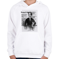 PRINTFASHION Petőfi Sándor-Nemzeti dal - Gyerek kapucnis pulóver - Fehér
