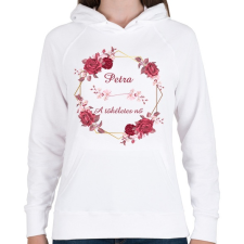 PRINTFASHION Petra - Női kapucnis pulóver - Fehér női pulóver, kardigán