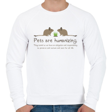 PRINTFASHION Pets are humanizing - Férfi pulóver - Fehér