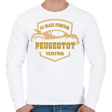 PRINTFASHION Peugeot sofőr - Férfi pulóver - Fehér