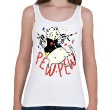 PRINTFASHION Pew pew cat - Női atléta - Fehér női trikó