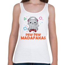PRINTFASHION Pew Pew Madafakas Gamer - Női atléta - Fehér női trikó