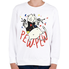 PRINTFASHION Pew pew madafakas hörcsög - Gyerek pulóver - Fehér gyerek pulóver, kardigán