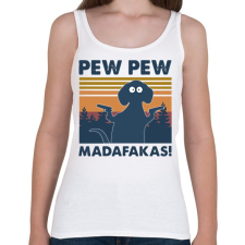 PRINTFASHION Pew pew madafakas kutya - Női atléta - Fehér női trikó