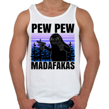 PRINTFASHION Pew Pew Madafakas lajhár - Férfi atléta - Fehér atléta, trikó