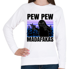 PRINTFASHION Pew Pew Madafakas lajhár - Női pulóver - Fehér női pulóver, kardigán