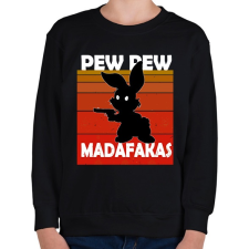 PRINTFASHION Pew pew madafakas nyuszi - Gyerek pulóver - Fekete gyerek pulóver, kardigán