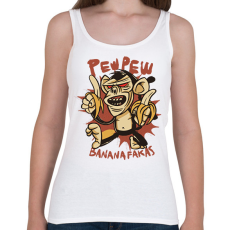 PRINTFASHION Pew pew majom bananafakas - Női atléta - Fehér