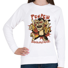 PRINTFASHION Pew pew majom bananafakas - Női pulóver - Fehér