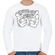 PRINTFASHION Pew pew pew csak úgy - Férfi pulóver - Fehér férfi pulóver, kardigán