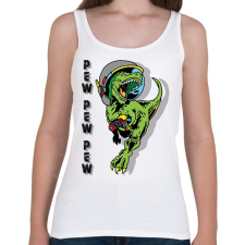 PRINTFASHION Pew pew pew - dinoszaurusz - Női atléta - Fehér női trikó