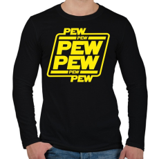 PRINTFASHION Pew pew pew - Férfi hosszú ujjú póló - Fekete