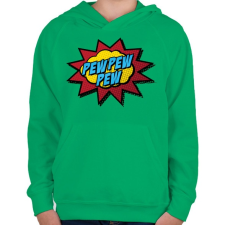 PRINTFASHION Pew Pew Pew - Gyerek kapucnis pulóver - Zöld gyerek pulóver, kardigán