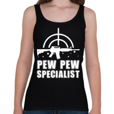 PRINTFASHION Pew pew speciaist - Női atléta - Fekete női trikó