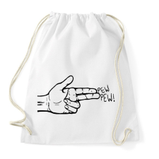 PRINTFASHION Pew Pew - Sportzsák, Tornazsák - Fehér tornazsák