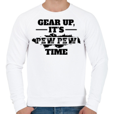 PRINTFASHION Pew pew time - Férfi pulóver - Fehér férfi pulóver, kardigán