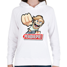 PRINTFASHION Pewdiepie - Női kapucnis pulóver - Fehér női pulóver, kardigán