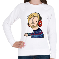 PRINTFASHION pewdiepie - Női pulóver - Fehér női pulóver, kardigán