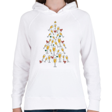 PRINTFASHION Pezsdítő karácsonyfa - Női kapucnis pulóver - Fehér