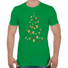 PRINTFASHION Pezsgő karácsonyfa - Férfi póló - Zöld