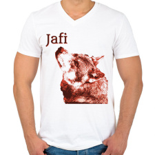 PRINTFASHION PHE6 - Férfi V-nyakú póló - Fehér férfi póló