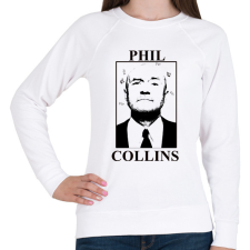 PRINTFASHION Phil Collins - Női pulóver - Fehér női pulóver, kardigán