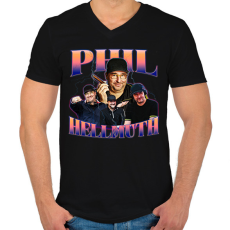 PRINTFASHION Phil Hellmuth - póker - Férfi V-nyakú póló - Fekete