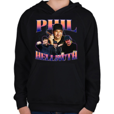 PRINTFASHION Phil Hellmuth - póker - Gyerek kapucnis pulóver - Fekete gyerek pulóver, kardigán