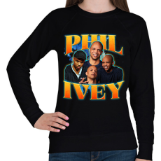PRINTFASHION Phil Ivey - póker - Női pulóver - Fekete