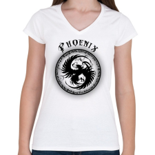 PRINTFASHION phoenix - Női V-nyakú póló - Fehér női póló