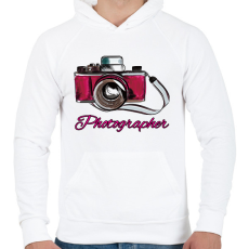 PRINTFASHION photographer - Férfi kapucnis pulóver - Fehér