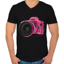 PRINTFASHION photographer - Férfi V-nyakú póló - Fekete férfi póló