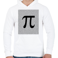 PRINTFASHION Pi - szám - Férfi kapucnis pulóver - Fehér