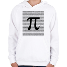 PRINTFASHION Pi - szám - Gyerek kapucnis pulóver - Fehér
