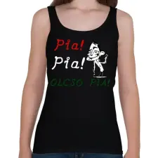 PRINTFASHION PIA PIA OLCSÓPIA - Női atléta - Fekete női trikó