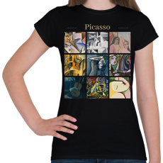 PRINTFASHION Picasso - részletek - Női póló - Fekete