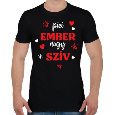 PRINTFASHION Pici ember, nagy szív - Férfi póló - Fekete