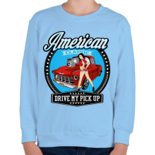 PRINTFASHION Pick Up sofőr - Gyerek pulóver - Világoskék gyerek pulóver, kardigán