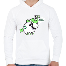 PRINTFASHION Pick up your crap! - Férfi kapucnis pulóver - Fehér