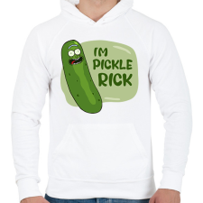 PRINTFASHION Pickle Rick - Férfi kapucnis pulóver - Fehér férfi pulóver, kardigán