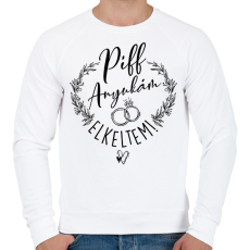 PRINTFASHION Piff anyukám elkeltem - Férfi pulóver - Fehér