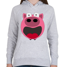 PRINTFASHION Pig - Női kapucnis pulóver - Sport szürke női pulóver, kardigán