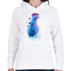 PRINTFASHION Pigeon of London - Női kapucnis pulóver - Fehér