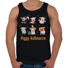 PRINTFASHION Piggy Halloween - Férfi atléta - Fekete