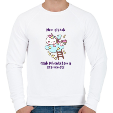 PRINTFASHION Pihentetem a szemem unikornis - Férfi pulóver - Fehér férfi pulóver, kardigán
